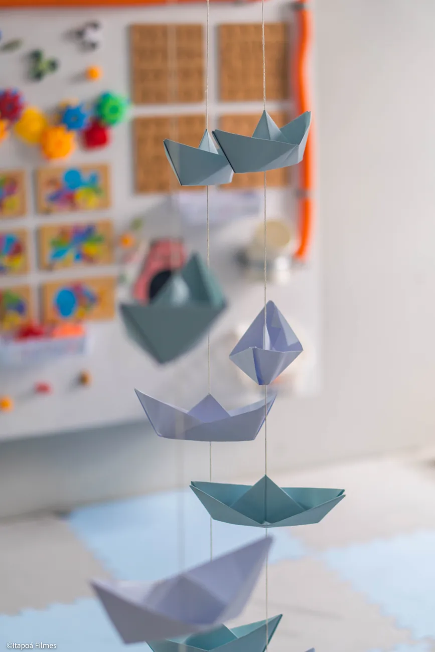 Cantinho sensorial com origamis